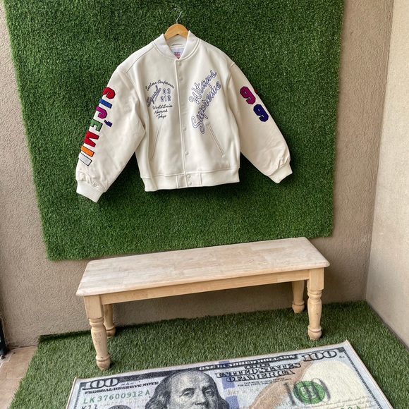 WTAPS SUPREME VARSITY WOOL and LEATHER JACKET /BNWT SIZE Large - Picture 6 of 9